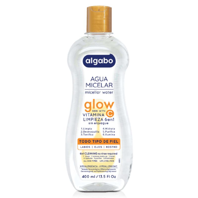 ALGABO AGUA MICELAR GLOW X 400 ML.